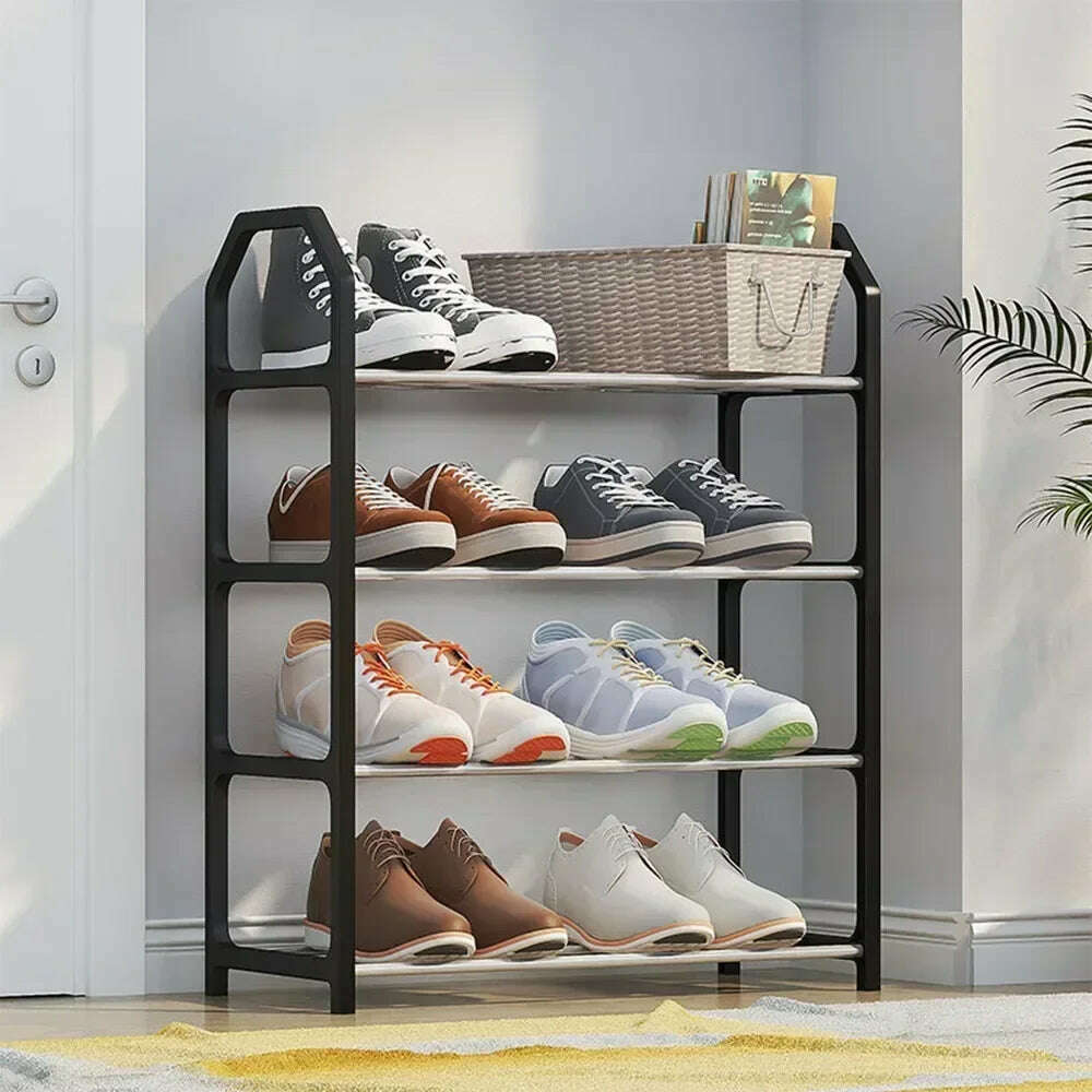 KIMLUD, Simple Fashion Shoe Rack 4-Layer Trapezoidal Shoes Organizer Stand Holder Living Room Space Saving Modern Assembled Shoe Rack, KIMLUD Womens Clothes