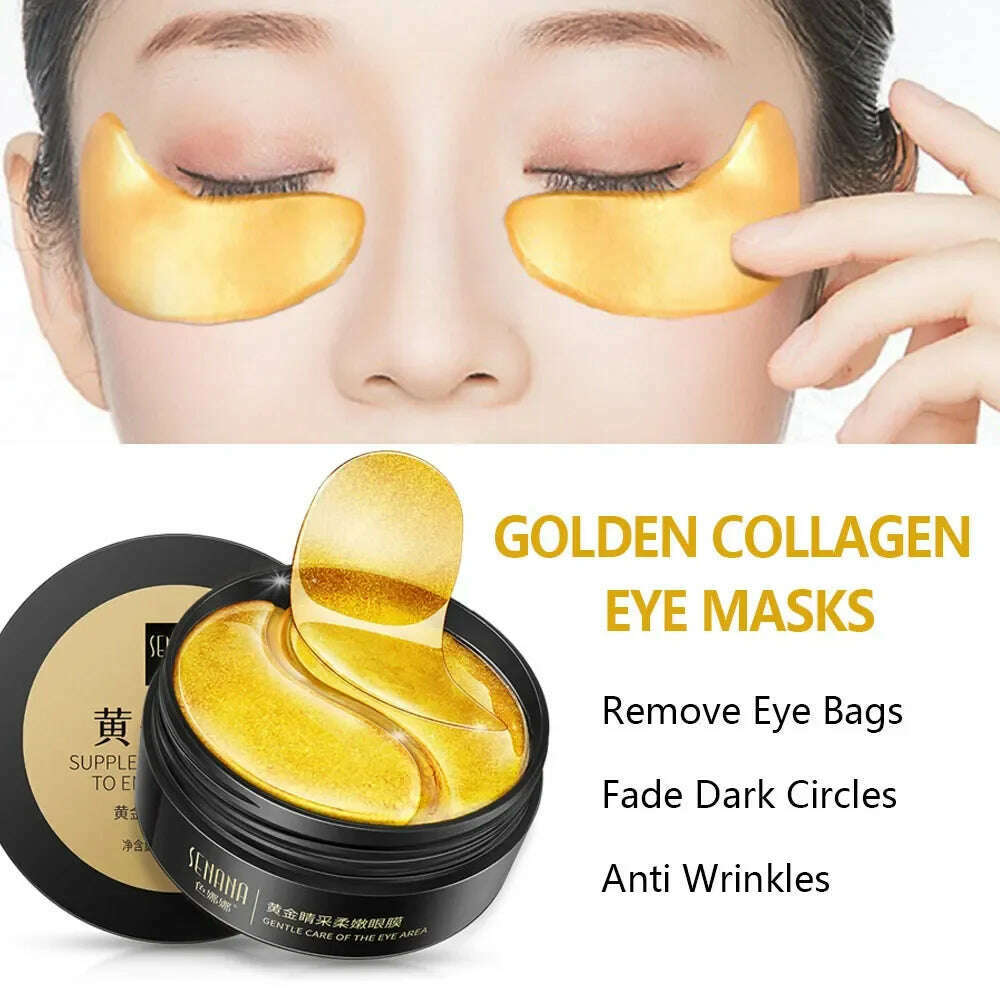 KIMLUD, Skincare Products 24K Gold Hyaluronic Acid Eye Mask Remove Dark Eye Circles Collagen Eye Patches Korean Face Care Product, KIMLUD Womens Clothes