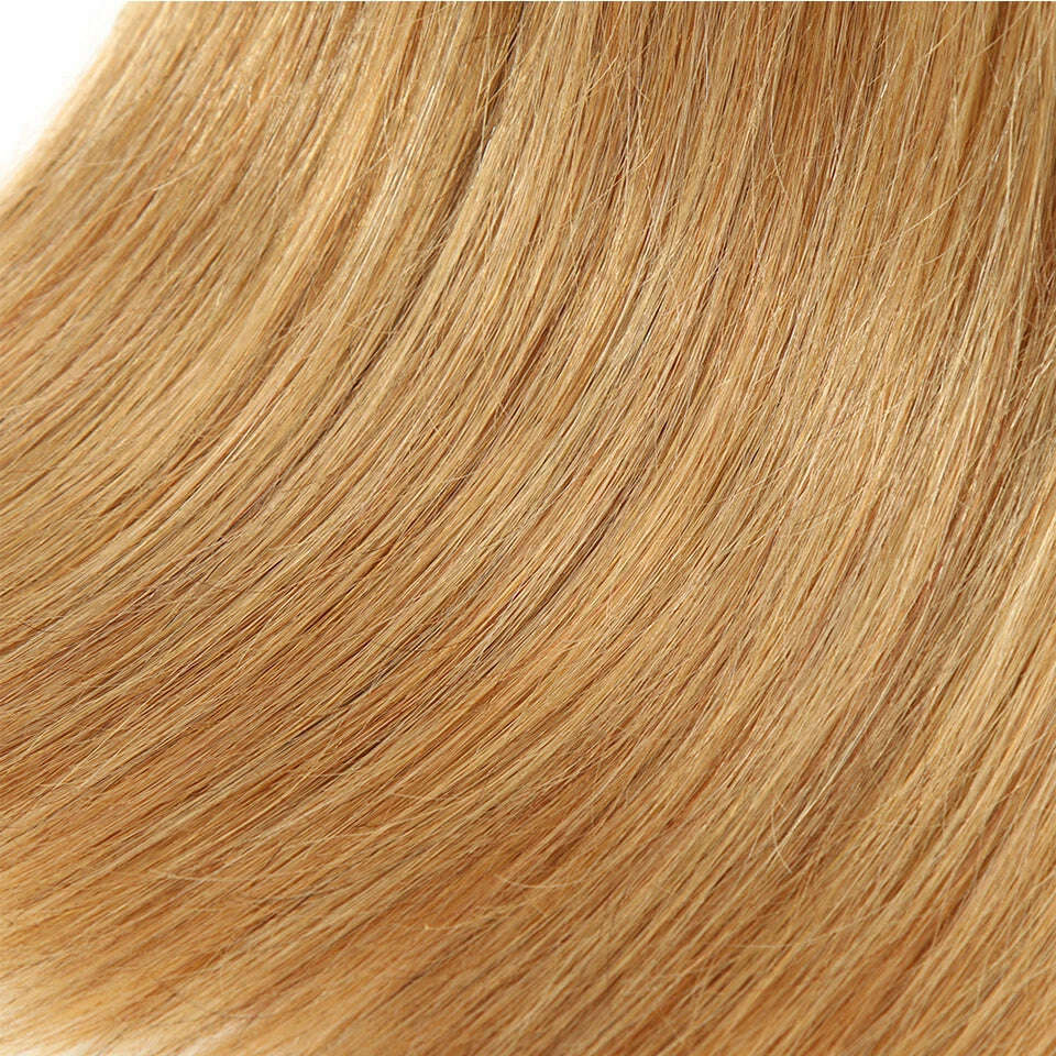 Sleek Honey Blonde 27 Color Mink Brazilian Natural Remy Straight Hair Weave Bundles 8 To 26 Inches Hair Extension - KIMLUD