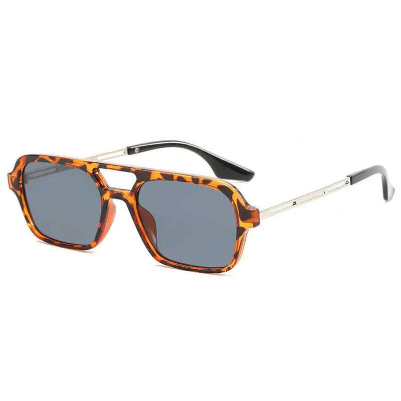 KIMLUD, Small Frame Square Sunglasses Woman Brand Designer Fashion Luxury Sun Glasses Female Vintage Hollow Leopard Blue Oculos De Sol, KIMLUD Womens Clothes