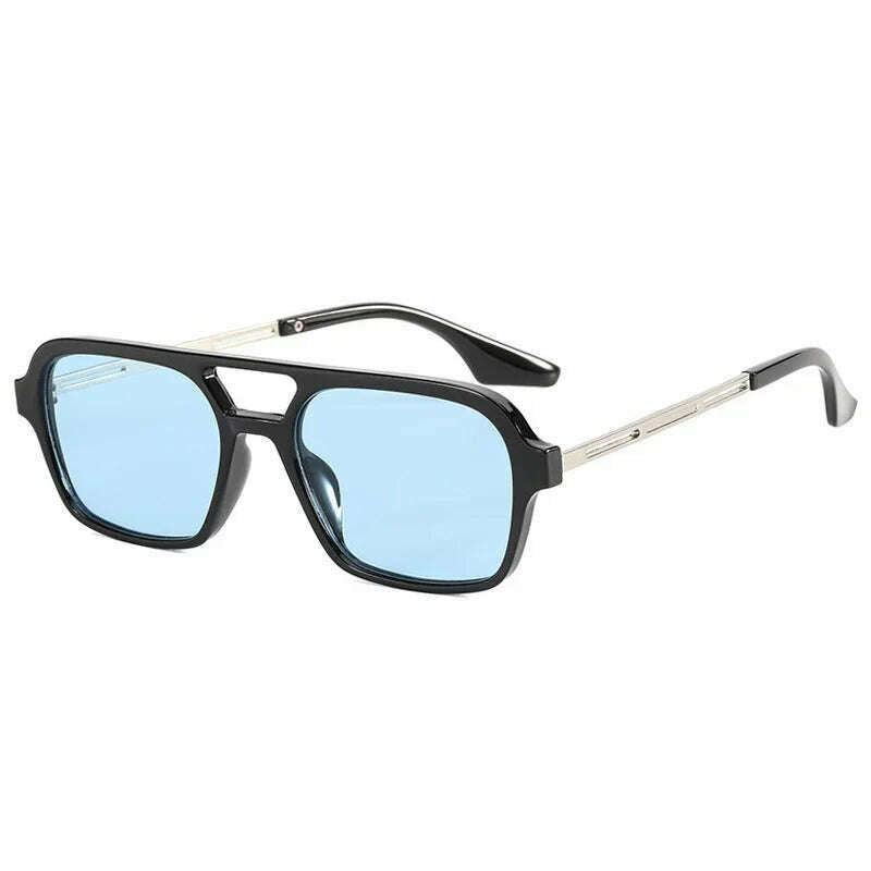 KIMLUD, Small Frame Square Sunglasses Woman Brand Designer Fashion Luxury Sun Glasses Female Vintage Hollow Leopard Blue Oculos De Sol, Black Blue / Other, KIMLUD Womens Clothes