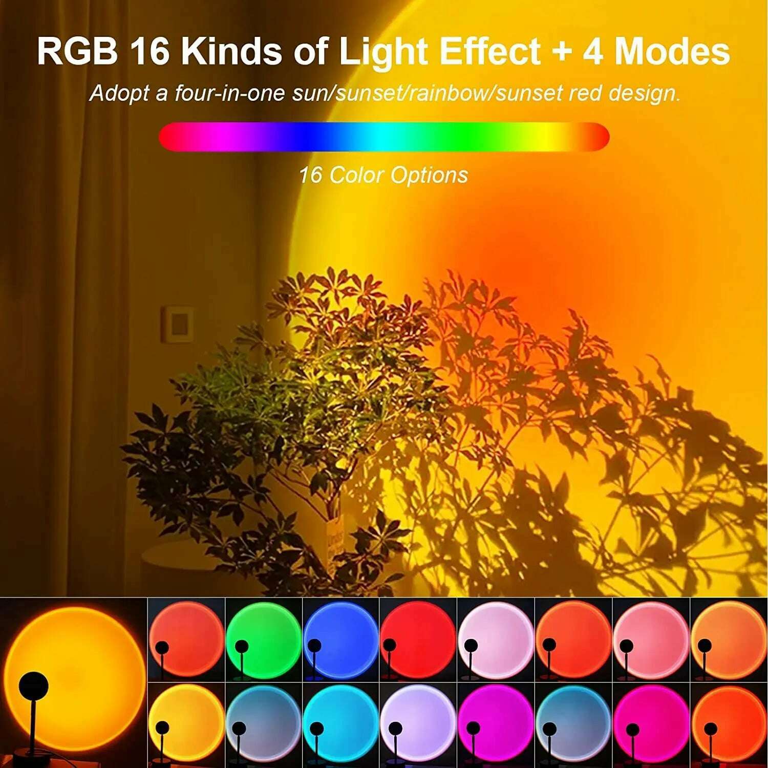 KIMLUD, Smart Bluetooth Night Light Rainbow Sunset Projector Lamp for Home Coffe shop Background Wall Decoration Atmosphere Table Lamp, KIMLUD Womens Clothes