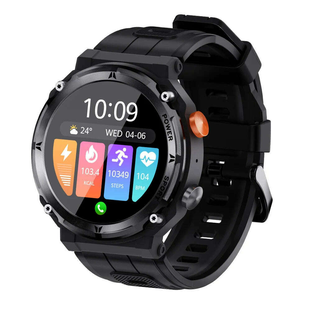 KIMLUD, Smart Watch C21 Pro Men Rugged Outdoor Sport Bluetooth Call Voice Assistant 1.39inch Fitness Tracker Heart Rate Smartwatch, Black, KIMLUD APPAREL - Womens Clothes