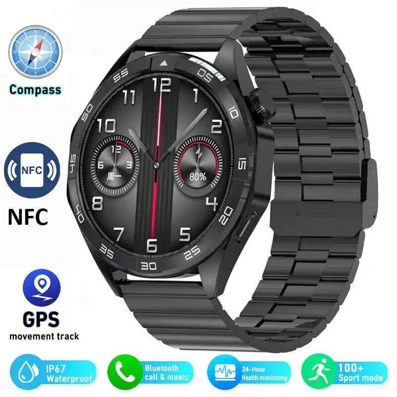 KIMLUD, Smart Watch GT4 Heart Rate Sleep Health Monitor Bluetooth Call NFC Smartwatch Men Women GPS Track Tracking For Android IOS 2024, KIMLUD Womens Clothes