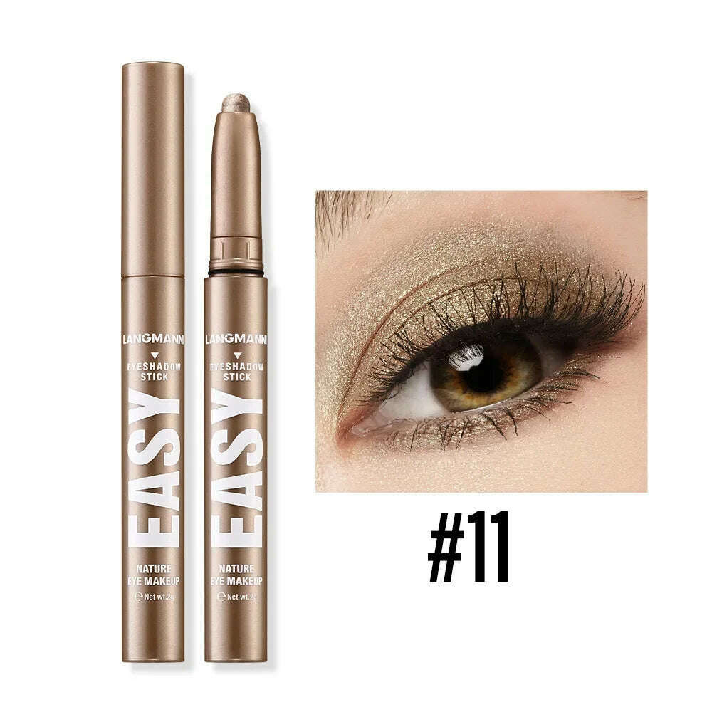 KIMLUD, Smoke Rose Eyeshadow Pencil Glitter High-gloss Silkworm Liner Pen Highlighter Bronze Shimmer Matte Eye Shadow Stick Makeup, 11, KIMLUD APPAREL - Womens Clothes