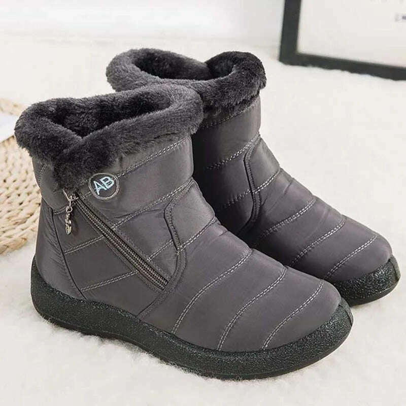 Snow Women Boots Comfortable Women's Boots Waterproof Women Shoes Zipper Shoes Woman Soft Fur Women's Winter Boots Botas Mujer - KIMLUD