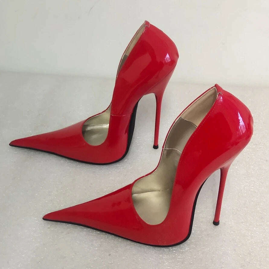 KIMLUD, Sorbern Long Pointy Toes Women Pumps Big Size Stilettos High Heels 14Cm 16Cm 18Cm Sm Sissy Boy Shoes Couples Heels, KIMLUD Womens Clothes