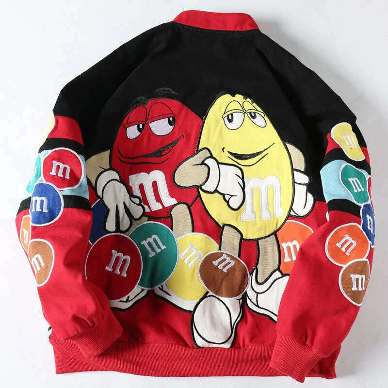 KIMLUD, Spring Winter Red Embroidery Baseball Jacket Men Women Loose Bomber CoatStreetwear Long Sleeve Thicken Quilted Outerwear, KIMLUD Womens Clothes