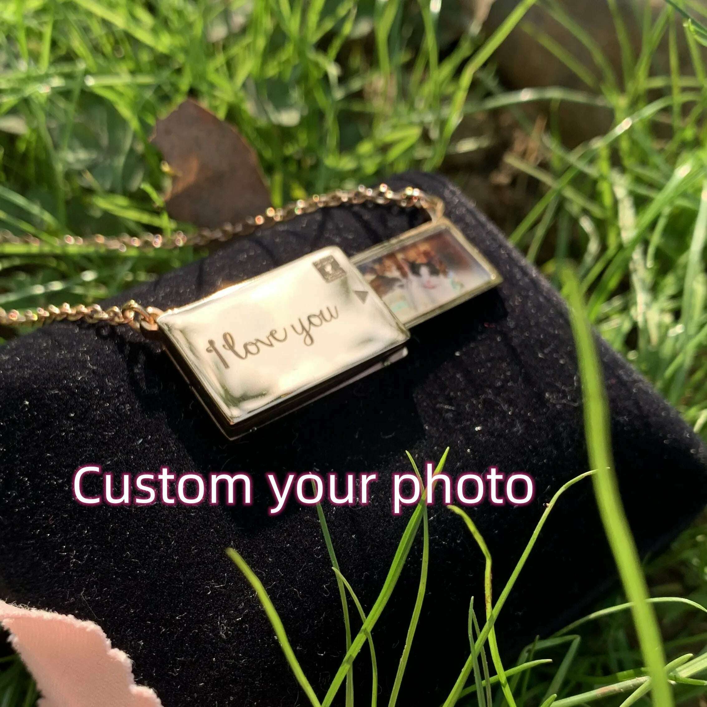 Stainless Custom Photo Message Envelope Necklace Pull-Out Envelope Unique Pendant for Women Customized Jewelry Gift Mother's Day - KIMLUD