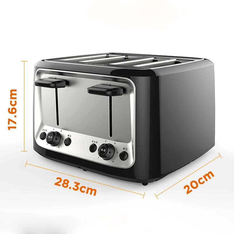 KIMLUD, Stainless steel electric toaster household automatic baking bread maker breakfast machine toast sandwich grill 4 slice Pancake, KIMLUD Womens Clothes