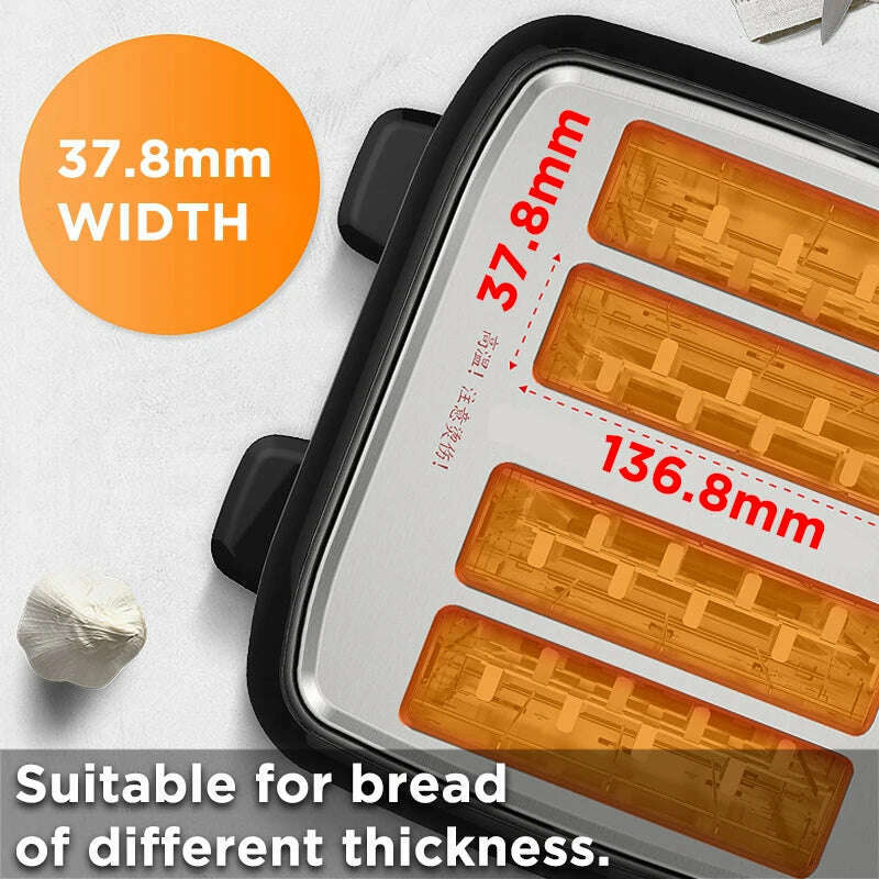 KIMLUD, Stainless steel electric toaster household automatic baking bread maker breakfast machine toast sandwich grill 4 slice Pancake, KIMLUD Womens Clothes