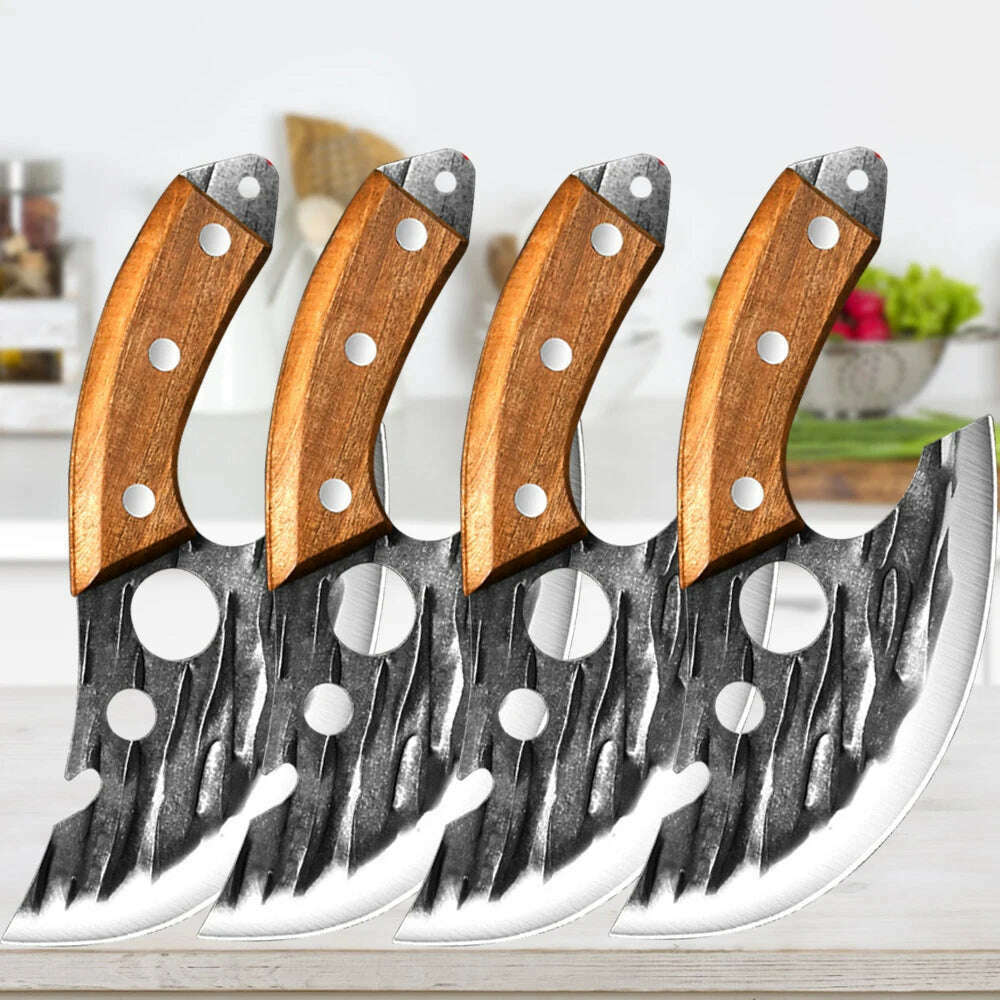 KIMLUD, Stainless Steel Kitchen Meat Cleaver Butcher Peeling Boning Knife Fish Fillet Knife Vegetable and Fruit Slicing Knife, A4pcs, KIMLUD APPAREL - Womens Clothes