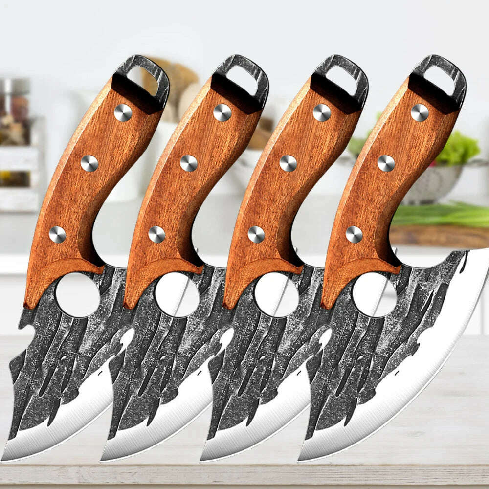 KIMLUD, Stainless Steel Kitchen Meat Cleaver Butcher Peeling Boning Knife Fish Fillet Knife Vegetable and Fruit Slicing Knife, B4pcs, KIMLUD APPAREL - Womens Clothes