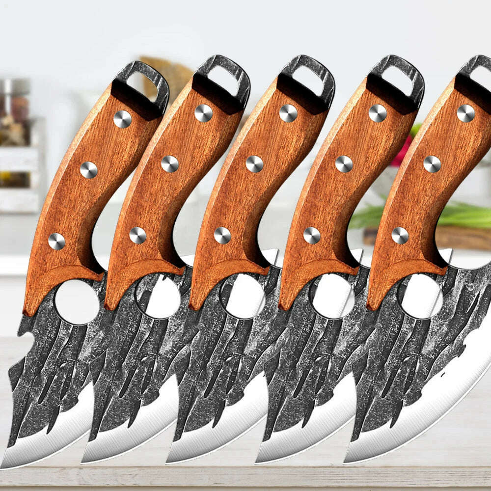 KIMLUD, Stainless Steel Kitchen Meat Cleaver Butcher Peeling Boning Knife Fish Fillet Knife Vegetable and Fruit Slicing Knife, B5pcs, KIMLUD APPAREL - Womens Clothes