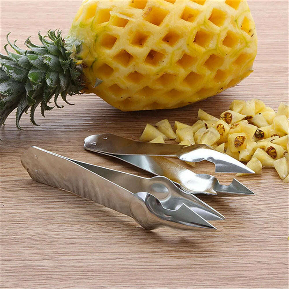 KIMLUD, Stainless Steel Strawberry Huller Fruit Peeler Pineapple Corer Slicer Cutter Kitchen Knife Gadgets Pineapple Slicer Clips New, KIMLUD Womens Clothes