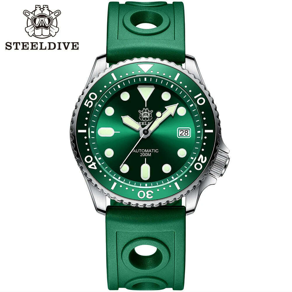 KIMLUD, STEELDIVE SD1996 Men's Dive Watch NH35 Automatic Mechanical Men's Watch Luminous Ceramic Bezel Diver watch men watches Sapphire, 96GR-GR New Version / CHINA, KIMLUD APPAREL - Womens Clothes