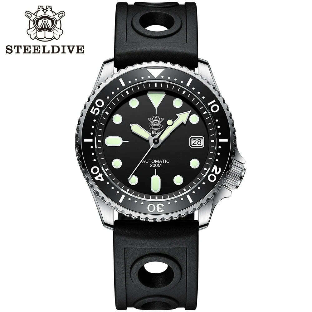 KIMLUD, STEELDIVE SD1996 Men's Dive Watch NH35 Automatic Mechanical Men's Watch Luminous Ceramic Bezel Diver watch men watches Sapphire, 96HH-HR New Version / CHINA, KIMLUD APPAREL - Womens Clothes