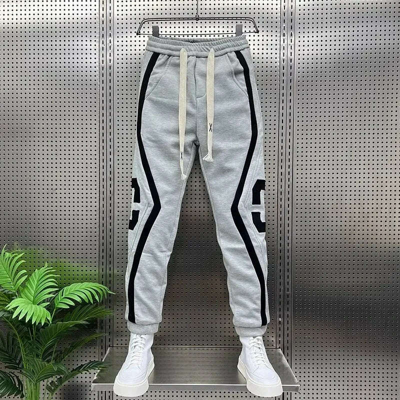 Striped Lettering Fashion Sweatpants Casual Jogger Pants Men's Harem Trousers High Quality Designer Brand Clothing - KIMLUD