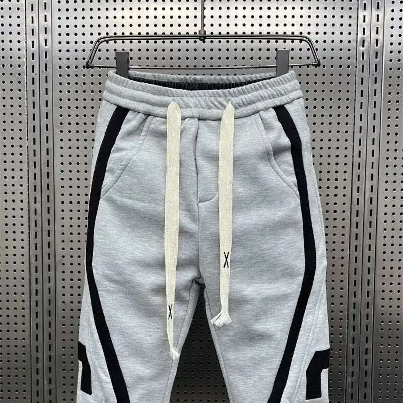 Striped Lettering Fashion Sweatpants Casual Jogger Pants Men's Harem Trousers High Quality Designer Brand Clothing - KIMLUD