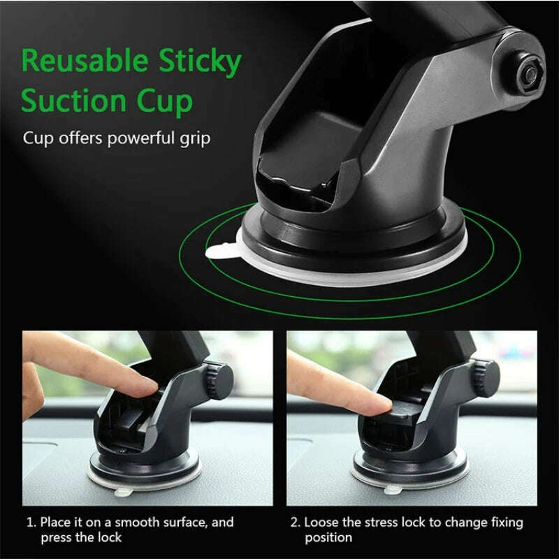 KIMLUD, Sucker Car Phone Holder Mount Stand GPS Telefon Mobile Cell Support For iPhone 13 12 11 Pro Max X 7 8 Xiaomi Huawei Samsung, KIMLUD Womens Clothes