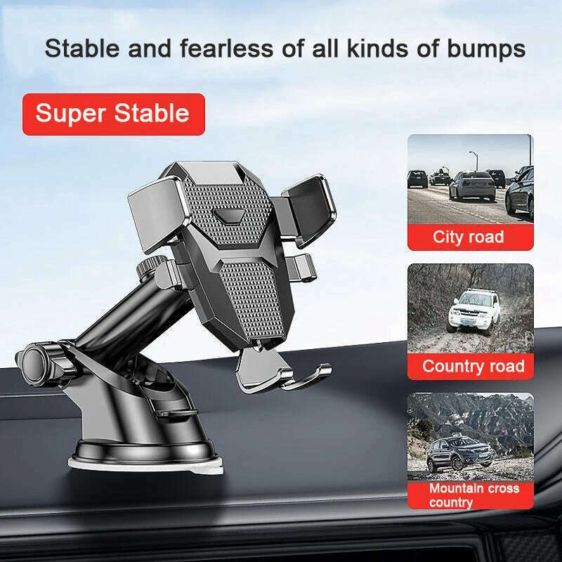 KIMLUD, Sucker Car Phone Holder Mount Stand GPS Telefon Mobile Cell Support For iPhone 13 12 11 Pro  Xiaomi Huawei Samsung, KIMLUD Womens Clothes