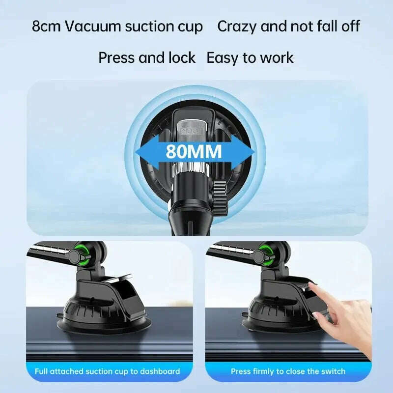 Suction Cup Phone Holder Windshield/Dashboard/Window, Universal Suction Cup Car Phone Holder Mount with Sticky Gel Pad, Compatib - KIMLUD