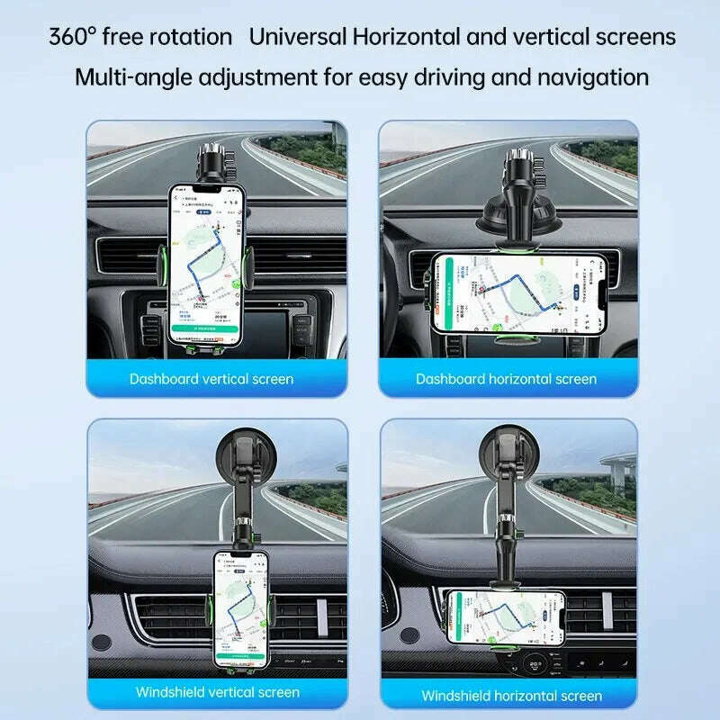 Suction Cup Phone Holder Windshield/Dashboard/Window, Universal Suction Cup Car Phone Holder Mount with Sticky Gel Pad, Compatib - KIMLUD