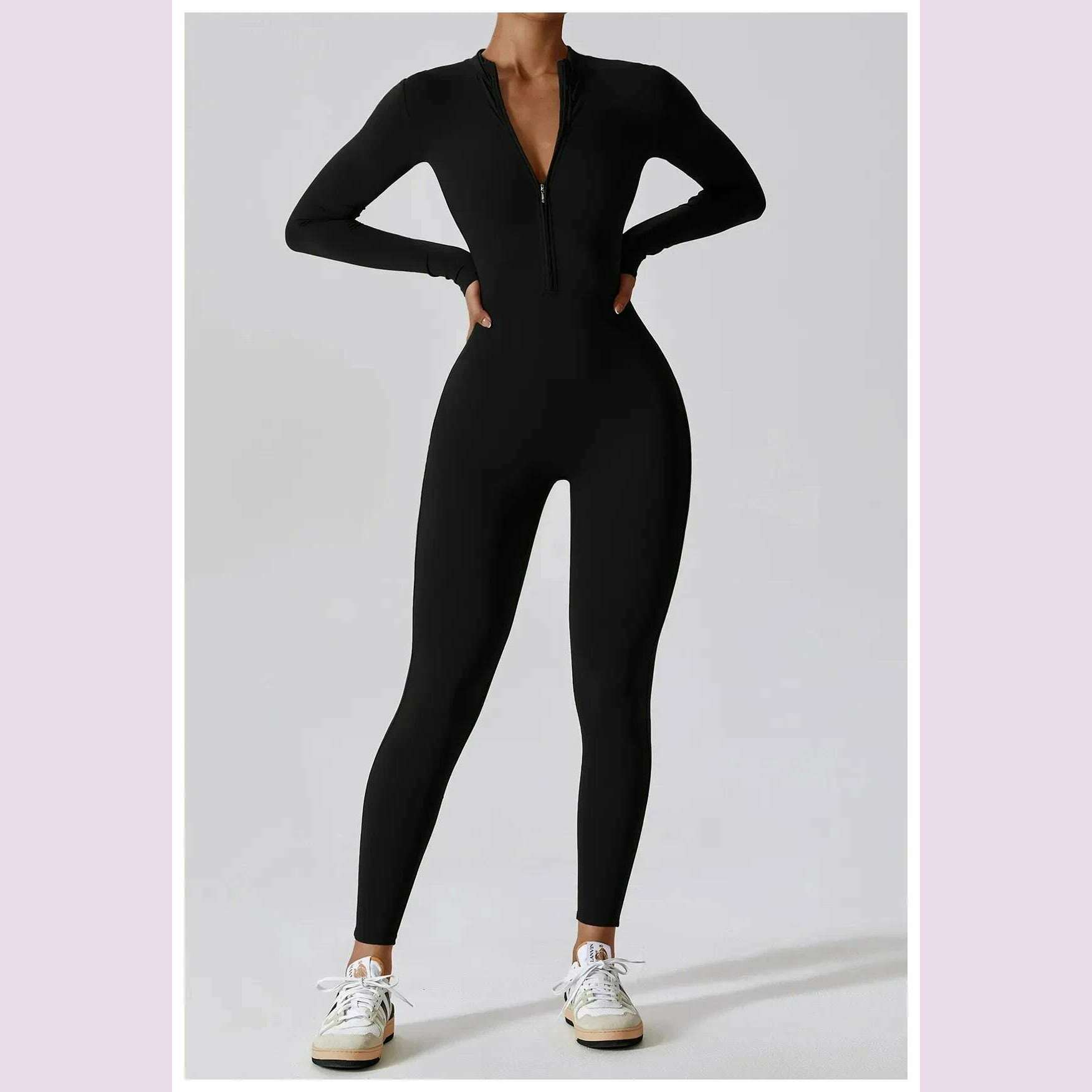 KIMLUD, Summer Zipper Workout Jumpsuit Sports Overalls Women Gym Clothing Running Fitness Suits Gym Tracksuit Short Sportswear Yoga Set, Black 3 / XL, KIMLUD APPAREL - Womens Clothes