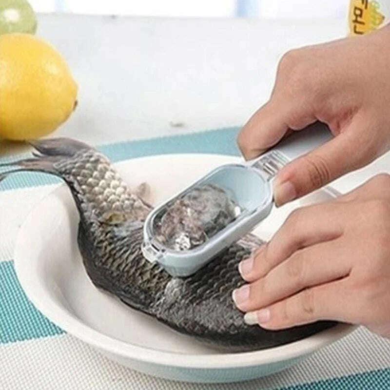 Super Practical Fish Flaker Fish with cover essential kitchen scales easily brush cutter scraping avoid flying over scales - KIMLUD