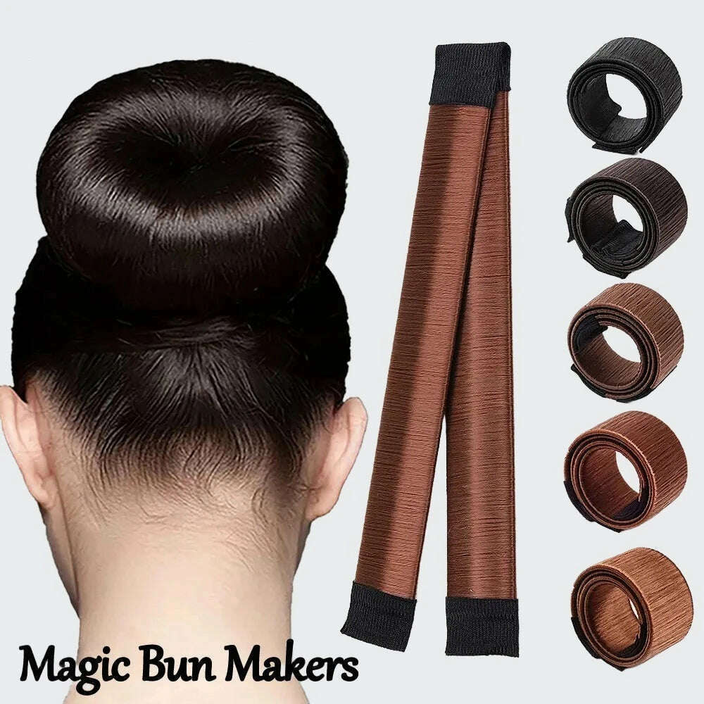 Sweet Magic Hair Bun Maker Simple Lazy Curly Hair Stick DIY Twist Ballet Donut Headband For Women Girls Easy Hair Styling Tool - KIMLUD