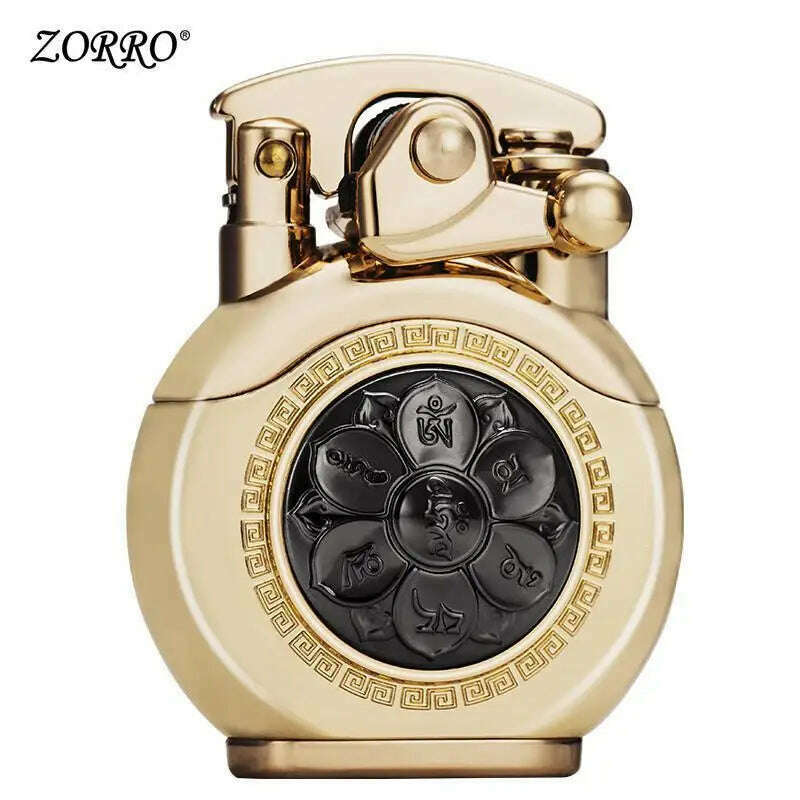 KIMLUD, The New Zorro ARMOR Kerosene Lighter. The Turntable Rocker Arm Automatically Ignites. Gasoline Lighter, golden black-six, KIMLUD APPAREL - Womens Clothes