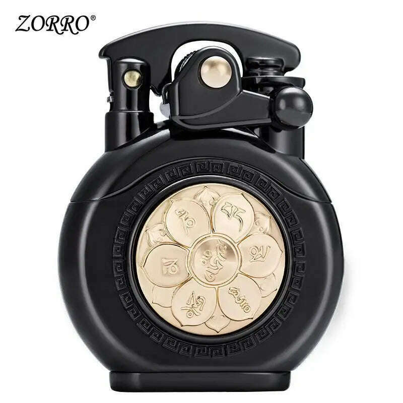 KIMLUD, The New Zorro ARMOR Kerosene Lighter. The Turntable Rocker Arm Automatically Ignites. Gasoline Lighter, black golden-six, KIMLUD APPAREL - Womens Clothes