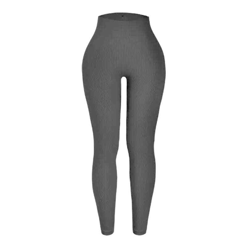 KIMLUD, Thread Solid Leggings Women Seamless Knit Yoga Pants High Waist Hip Liftting Tights Fashion Slim Workout Running Sports Leggings, black / L, KIMLUD APPAREL - Womens Clothes