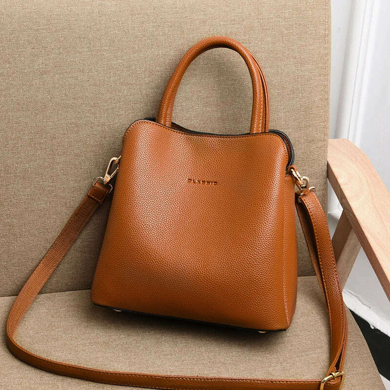 Three Layers Luxury Handbags For Women Designer High Quality Leather Crossbody Shoulder Bags Ladies Casual Tote Bag Sac A Main - KIMLUD