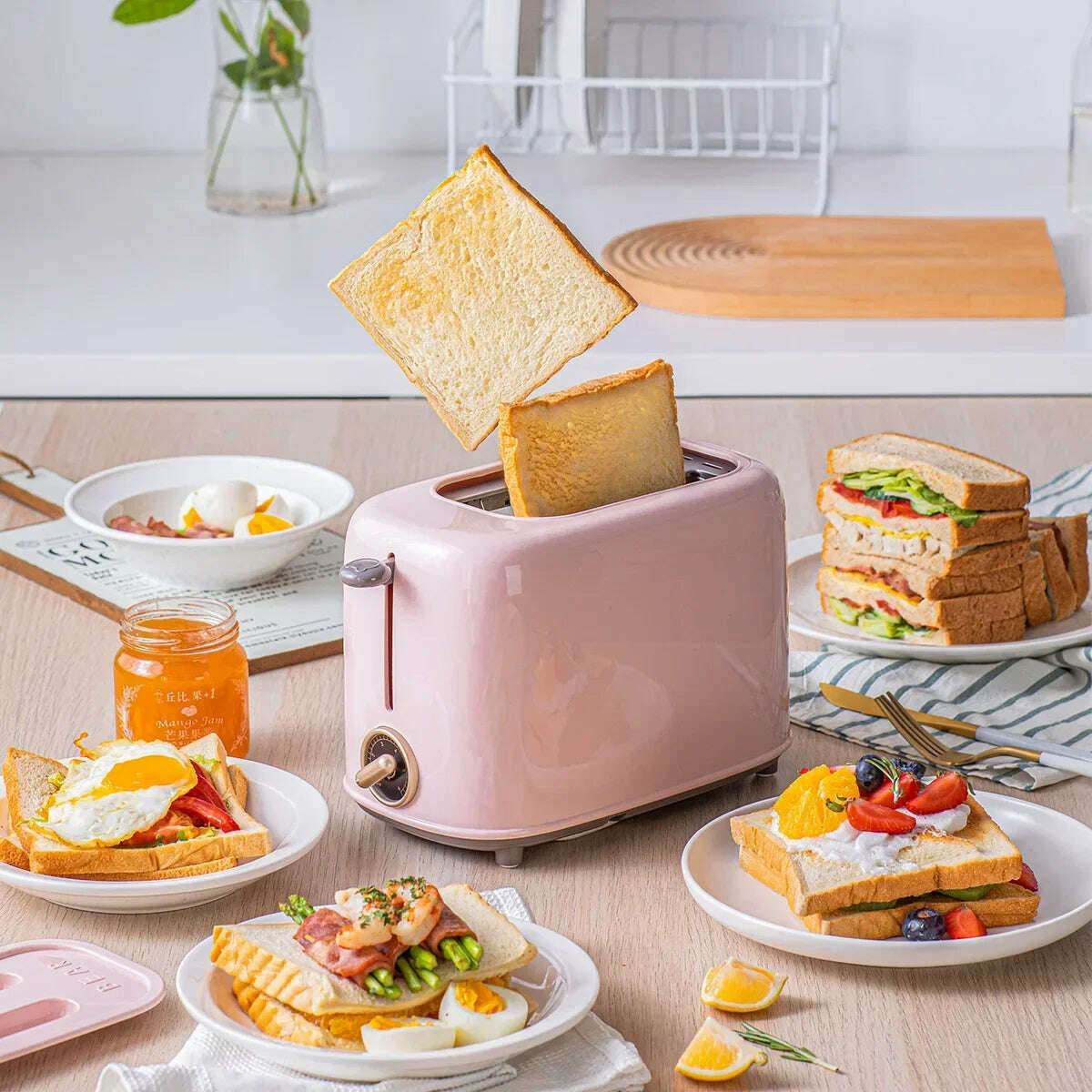 KIMLUD, Toaster household slice heating sandwich breakfast machine small toaster automatic soil toaster sandwich maker toast, KIMLUD Womens Clothes