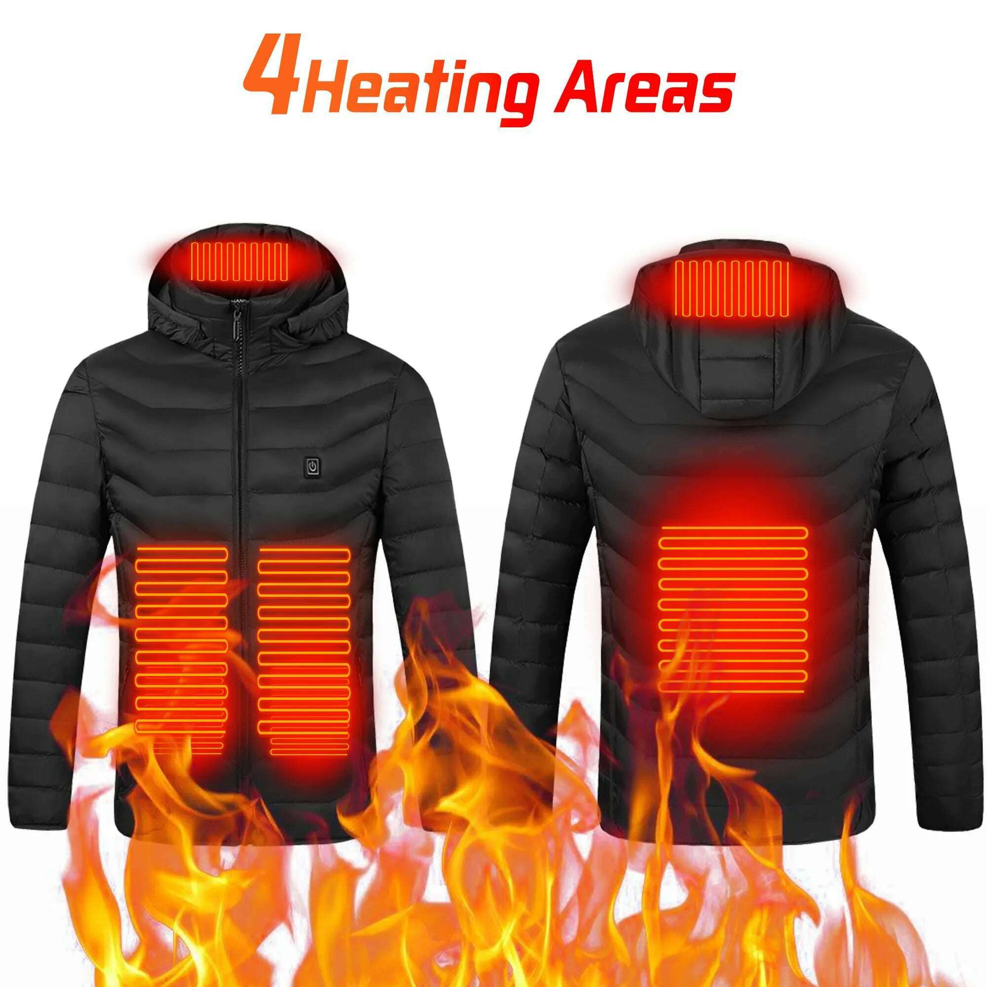 KIMLUD, TODWARM Heated Jacket 21 Areas Winter Men's Women's Motorcycle Jacket USB Electric Heating Jacket Heated Vest Moto Thermal Cloth, M09-4-BK / Asian size 5XL, KIMLUD APPAREL - Womens Clothes