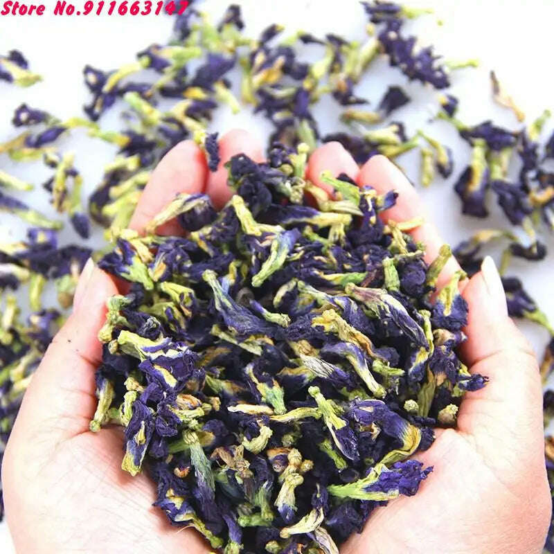 Top Natural Blue Butterfly Pea Dried Flower For Diy Candle Wedding Incense Making Butterfly Orchid Bud For Sachet Pillow Filling - KIMLUD