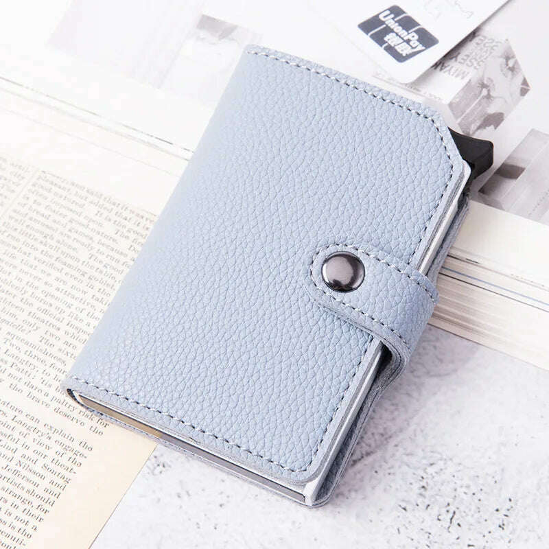 KIMLUD, Top Quality Wallets Men Money Bag Automatic Pop-up Metal Aluminum Shell Money Minimalist Credit Card Holder RFID Blocking, KIMLUD Womens Clothes