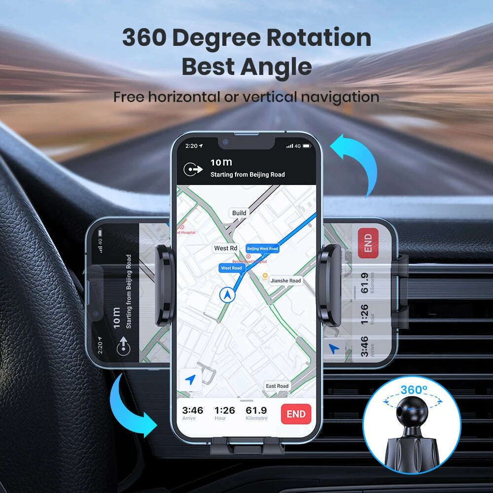 TOPK Universal Car Bracket Gravity Auto Phone Holder Car Air Vent Clip Mount Mobile Phone Holder Cell Phone Stand For All Phones - KIMLUD