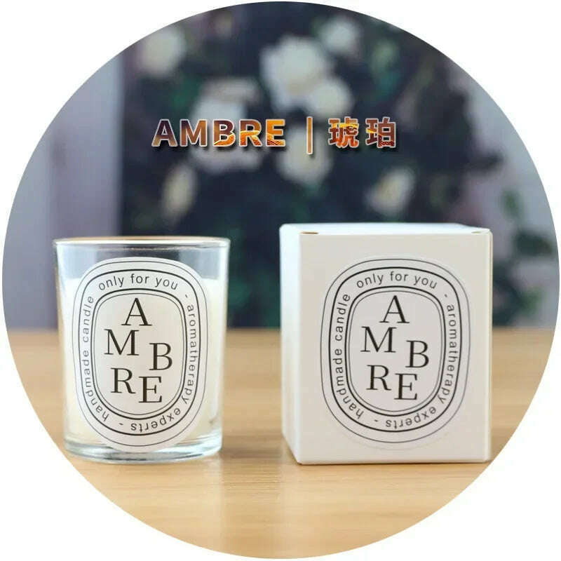 KIMLUD, Transparent Scented Fragrance Romantic Candle Light Gift Scented Aromatic Candles Guest Gift Candles Wedding Candles Candle Jar, AMBRE, KIMLUD APPAREL - Womens Clothes