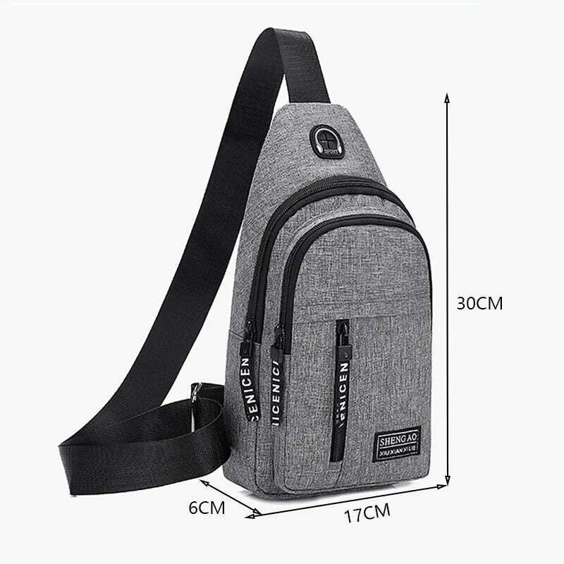 KIMLUD, Travel Men's Handbags USB Chest Bag Designer Messenger Crossbody Bags Water-Proof Shoulder Bag Diagonal Package Sports Back Pack, KIMLUD Womens Clothes