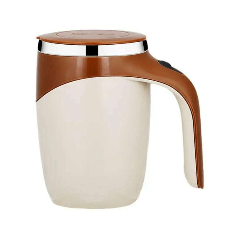 Travel Stirring Mug 380ml Stirring Coffee Mug Waterproof Rotating Electric Mixing Cup For Brown Sugar Water - KIMLUD