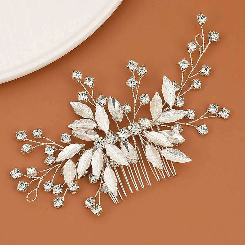 KIMLUD, Trend Hair Comb Bridal Tiaras Rhinestone Pearl Alloy Hairband Hairpin Wedding Hair Ornament Girls Daily Headwear Head Jewelry, 19, KIMLUD APPAREL - Womens Clothes