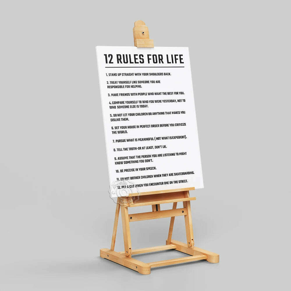 KIMLUD, Twelve Rules Of Life Poster, Jordan Peterson 12 Principles Wall Art, Motivational Education Life White Art Prints, Teacher Gift, KIMLUD Womens Clothes