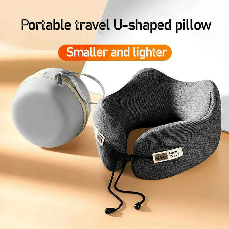 U Shaped Memory Foam Neck Pillows Soft Slow Rebound Space Travel Pillow Sleeping Airplane Car Pillow Cervical Healthcare Supply - KIMLUD