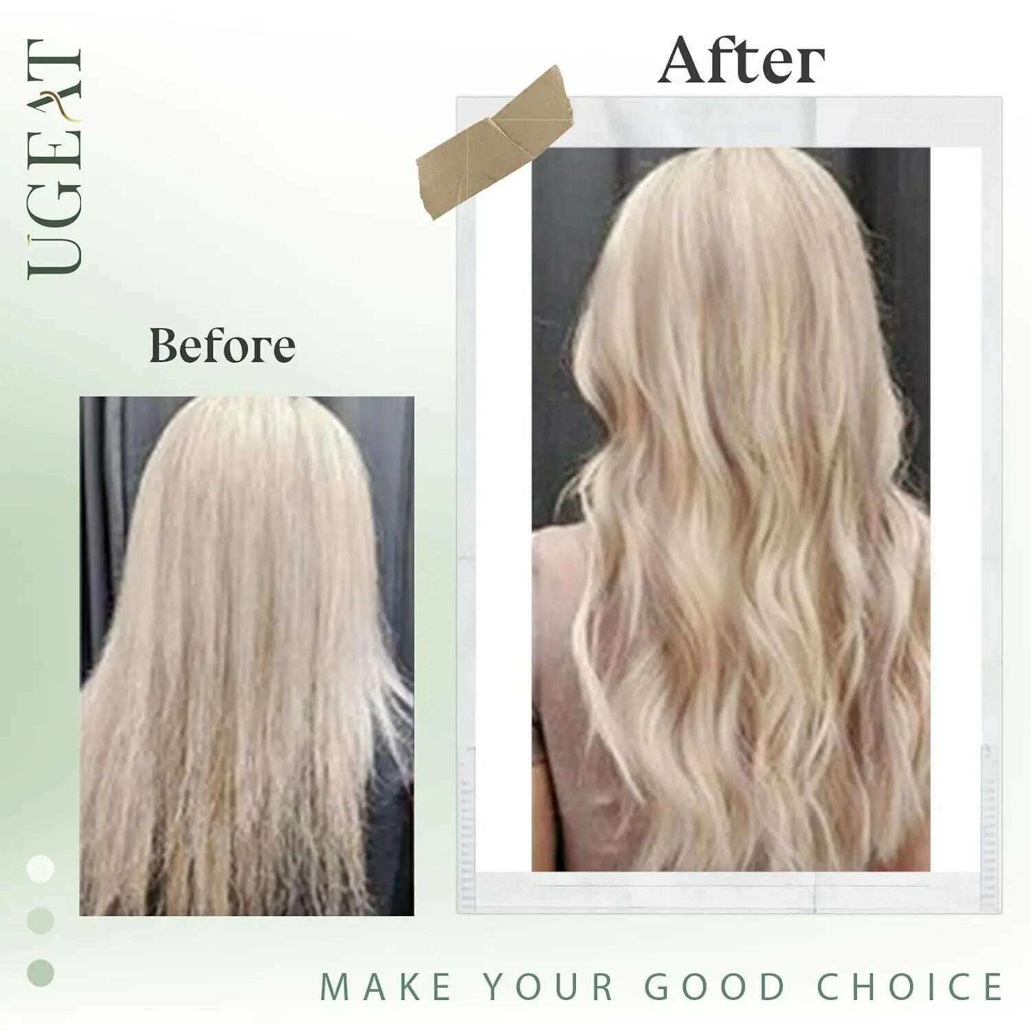 Ugeat Sew in Hair Extensions Human Hair Soft Natural Light Color Hair Bundles for Women Hair Weaves 100G Remy Human Hair - KIMLUD