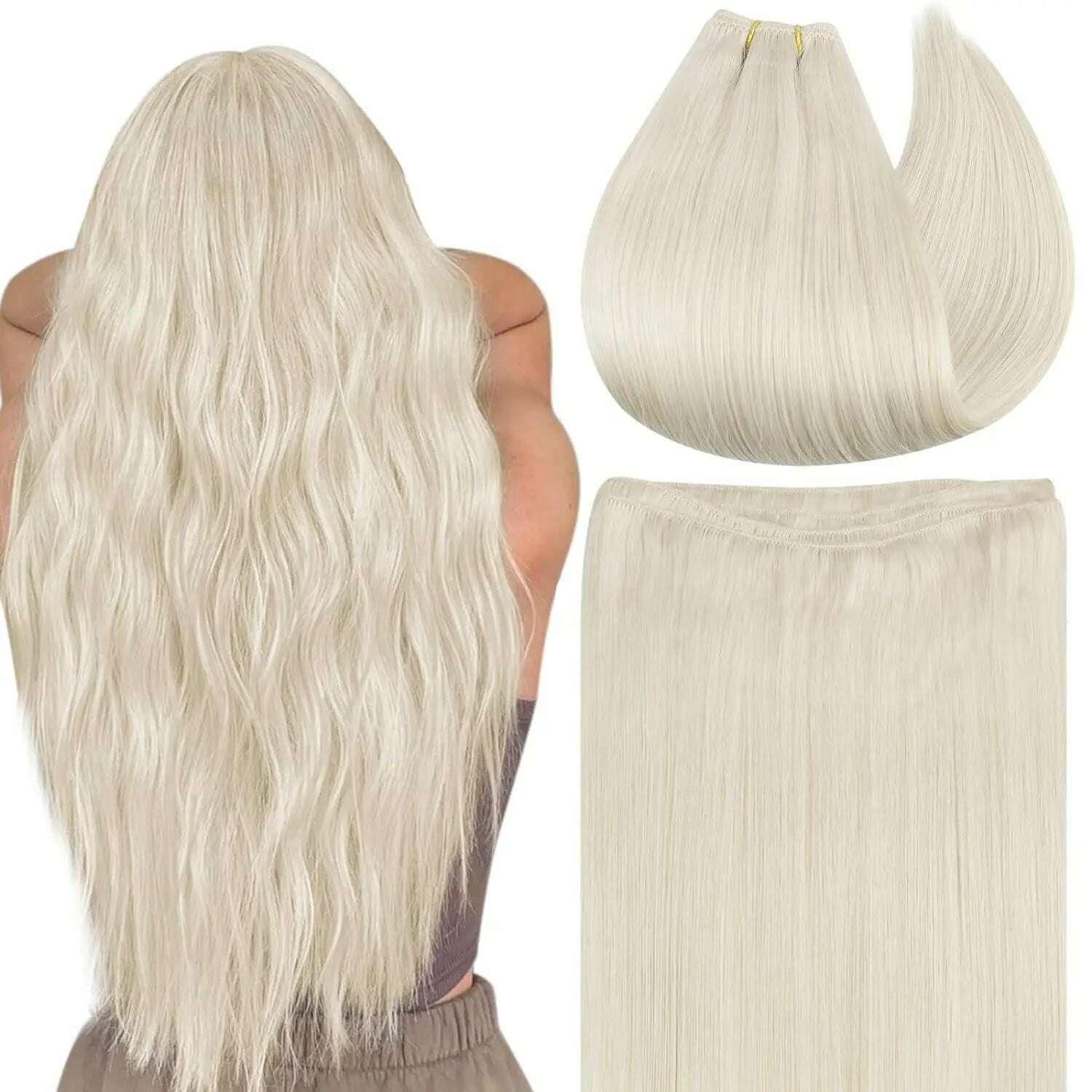 KIMLUD, Ugeat Sew in Hair Extensions Human Hair Soft Natural Light Color Hair Bundles for Women Hair Weaves 100G Remy Human Hair, 60A / >=45% / 16 inches 100G | 6 Months+, KIMLUD APPAREL - Womens Clothes