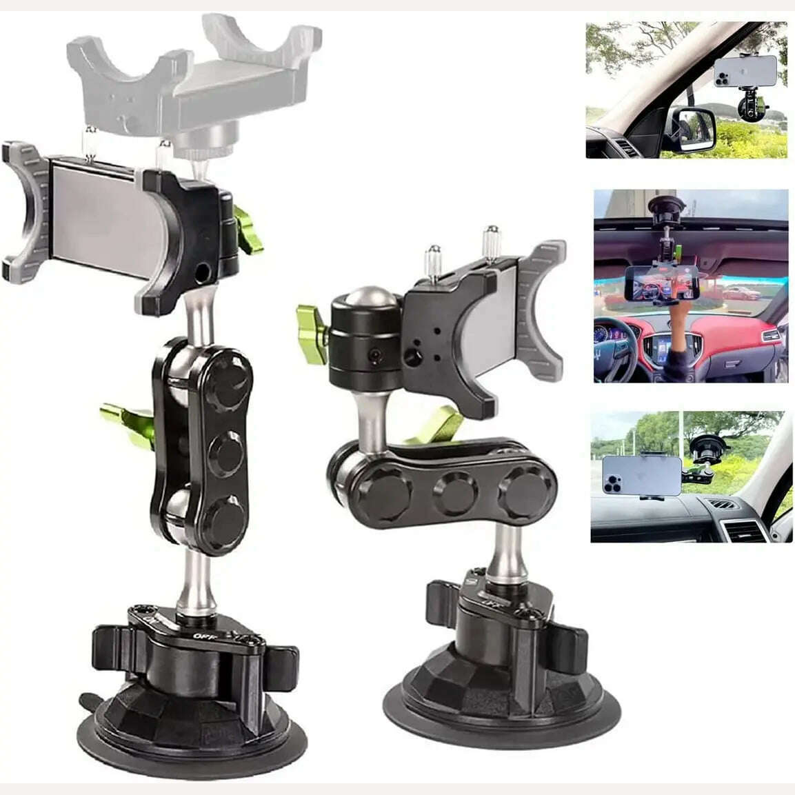 Universal Ball Head Arm for Phone - 360° Rotating Universal Car Phone Mount - Suction Cup Phone Holder for Car - Universal Ball - KIMLUD