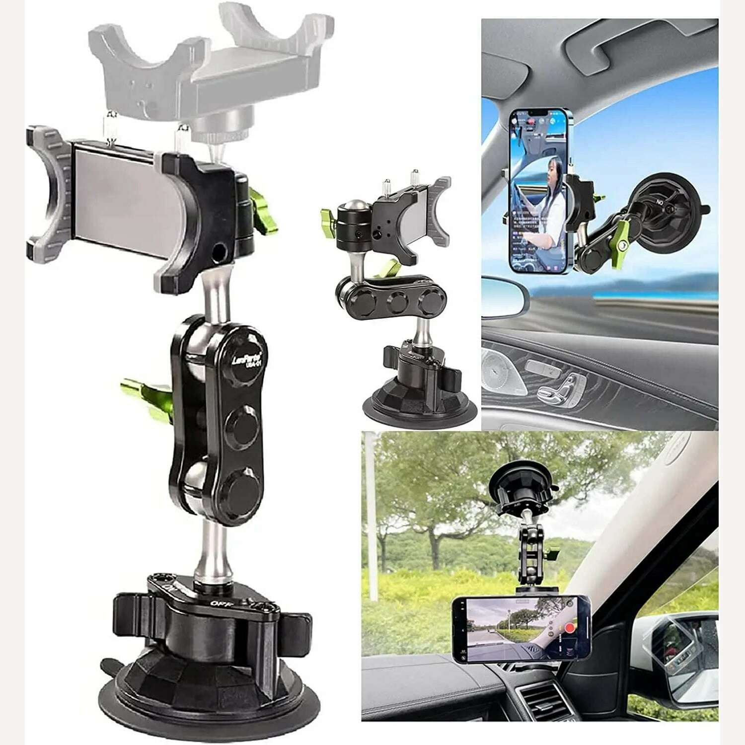 Universal Ball Head Arm for Phone - 360° Rotating Universal Car Phone Mount - Suction Cup Phone Holder for Car - Universal Ball - KIMLUD