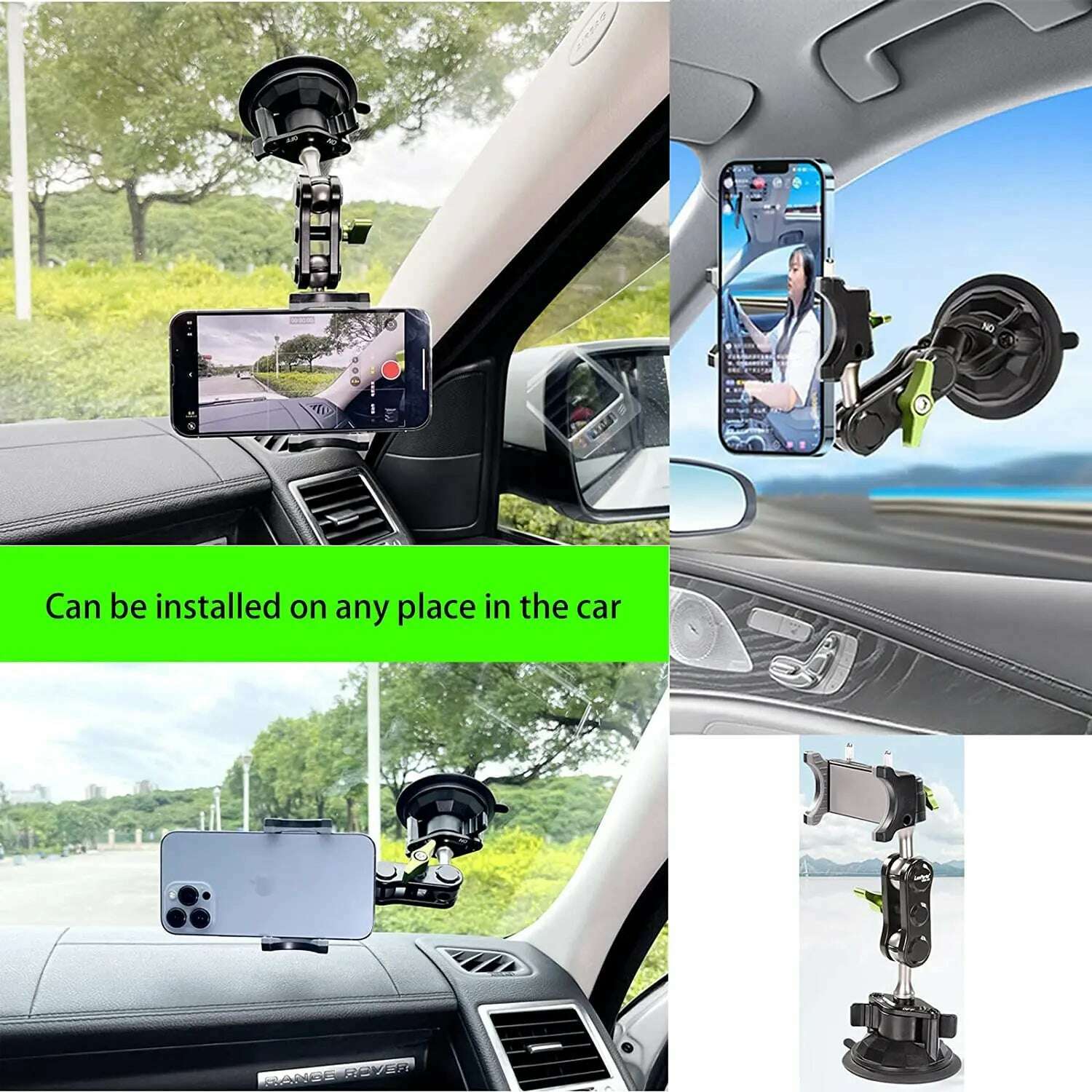 Universal Ball Head Arm for Phone - 360° Rotating Universal Car Phone Mount - Suction Cup Phone Holder for Car - Universal Ball - KIMLUD